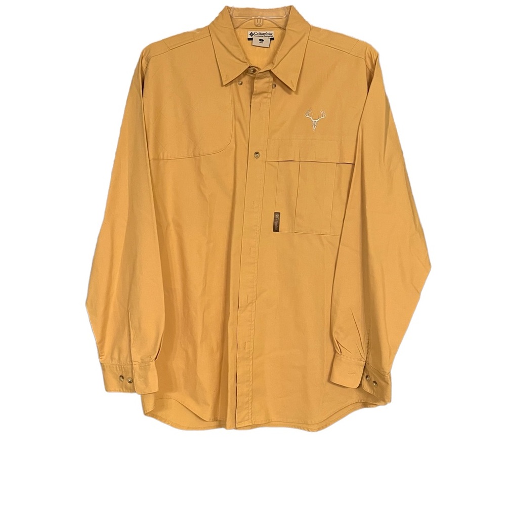 Columbia PHG Shirt Mens L Button Up Long Sleeve Deer Skull Reinforced Embroidery